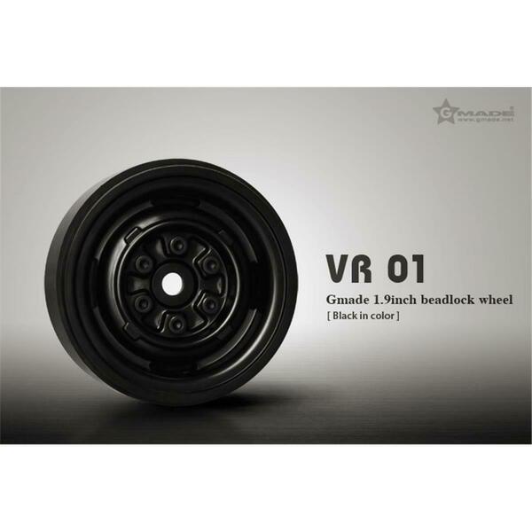 Gmade 1.9 VR01 Beadlock Wheels - Black, 2PK GMA70104